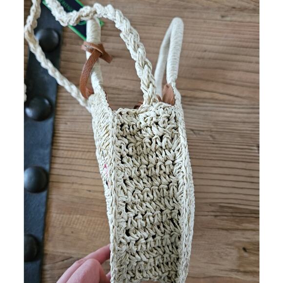 C. Wonder Small Round Crossbody Raina Bag Natural Straw - Picture 4 of 6